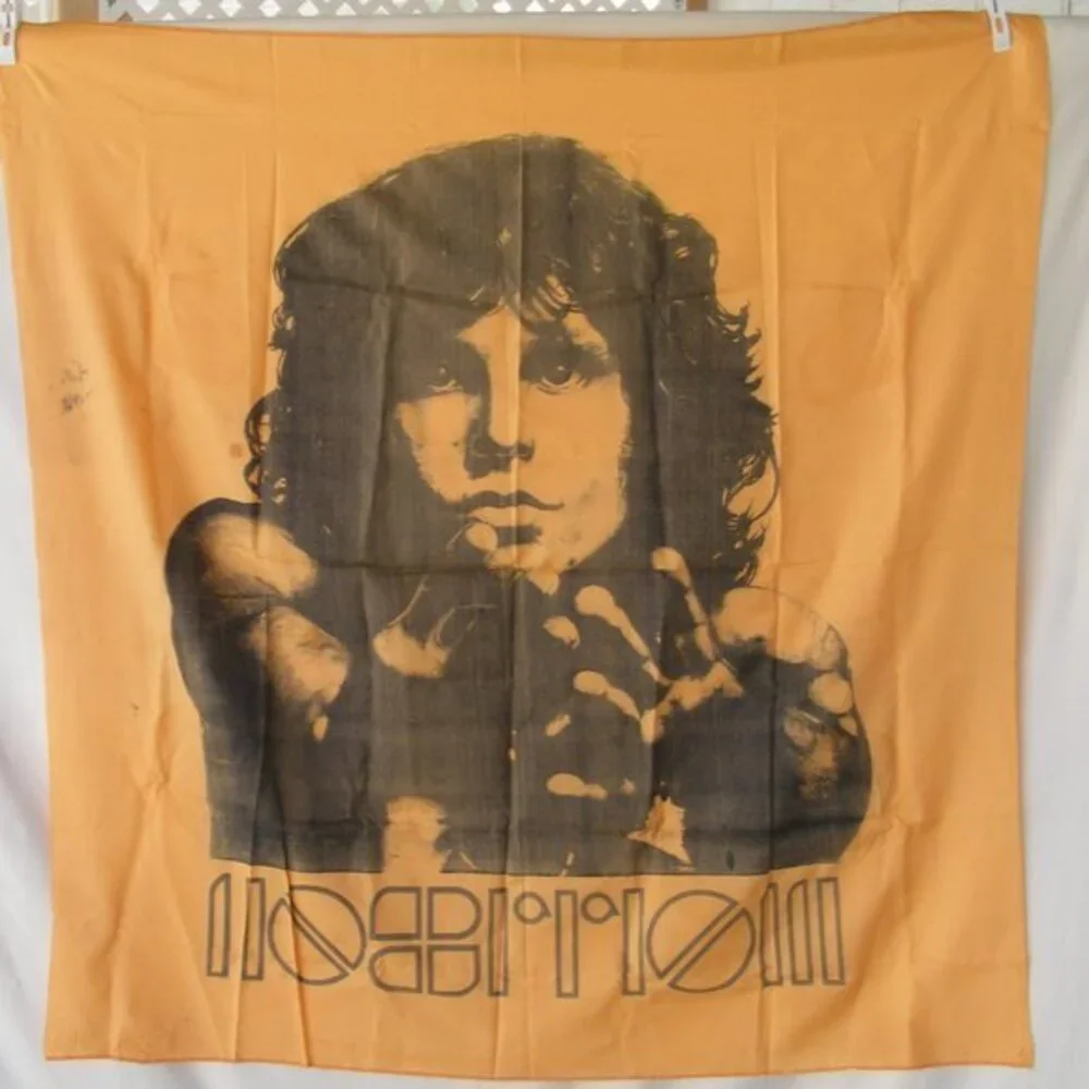 JIM MORRISON Satin Banner/Flag, OS, Orange, 1980s